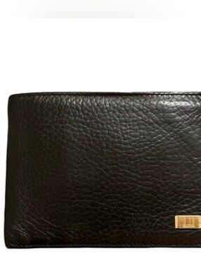 Dunhill Black Leather Wallet with Metal Accent